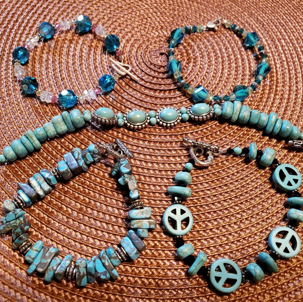 Turquoise bracelets with Sterling silver plating